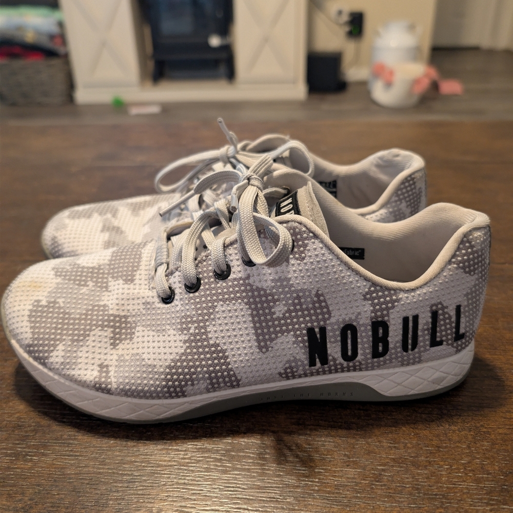 NOBULL White and Gray Camo Trainers